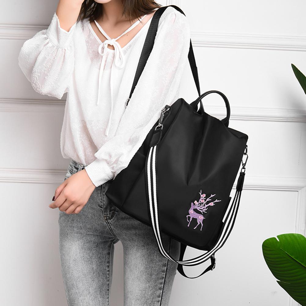 Oxford Frauen Neue Rucksack Stickerei Druck Schule Schulter Taschen Anti-diebstahl Reise Lässige Tornister Mochila Teenager Mädchen Tasche