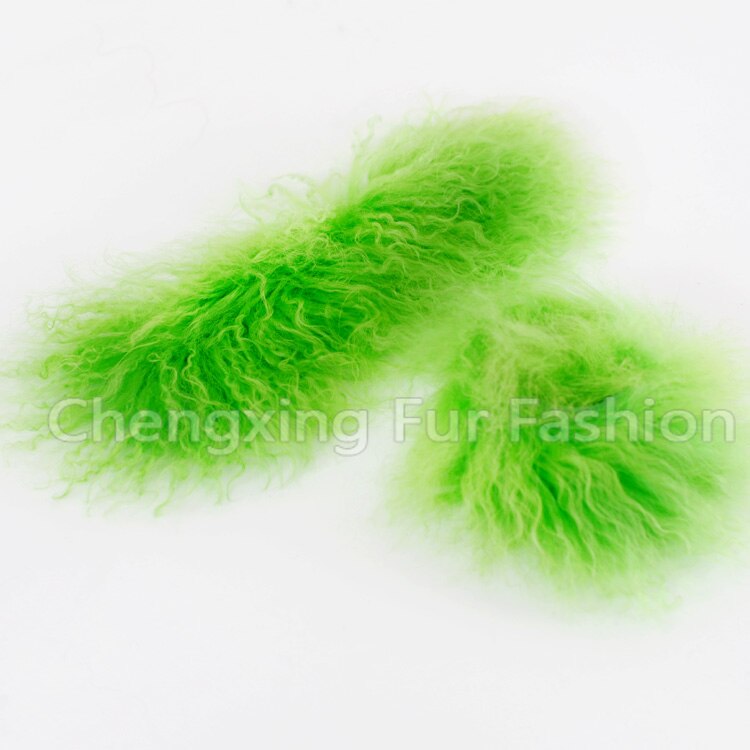 CX-A-47F Echt Mongoolse Lam Bont Manchetten Natuurlijke Bont Manchet: green
