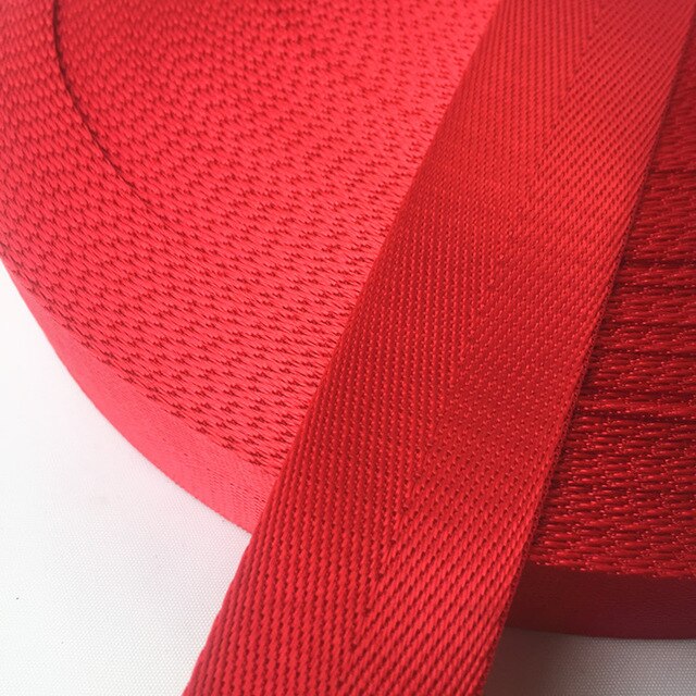 45 Meters 1"(25mm) Strap Nylon Webbing Herringbone Pattern Knapsack Strapping Sewing Bag Belt Accessories For DIY: Red
