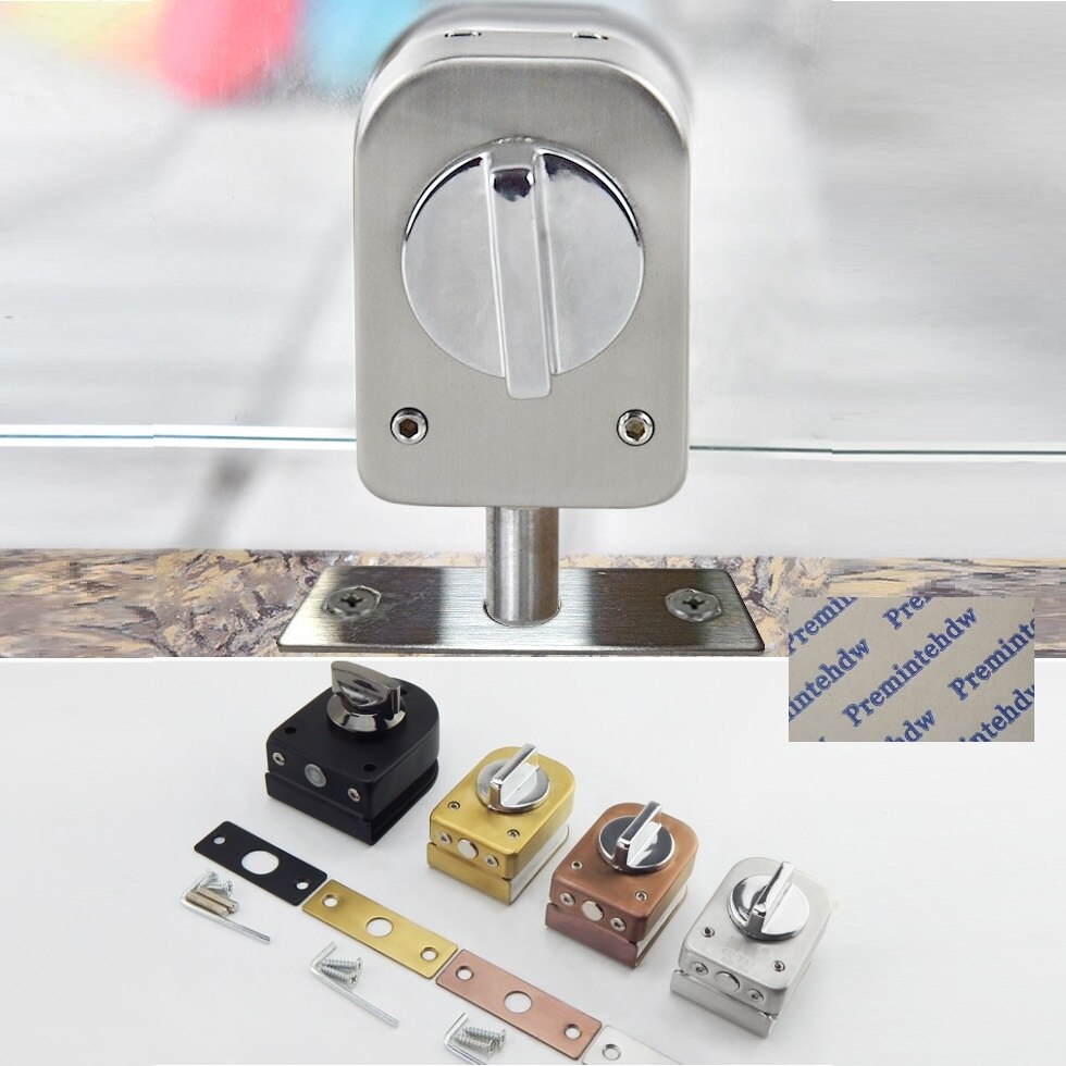 Stal nierdzewna 8-12mm pojedyncze podwójne drzwi szklane śruba przesuwna zatrzask pokrętło handlowe wejście różbyć winnym złoto czarny matowy pędzel