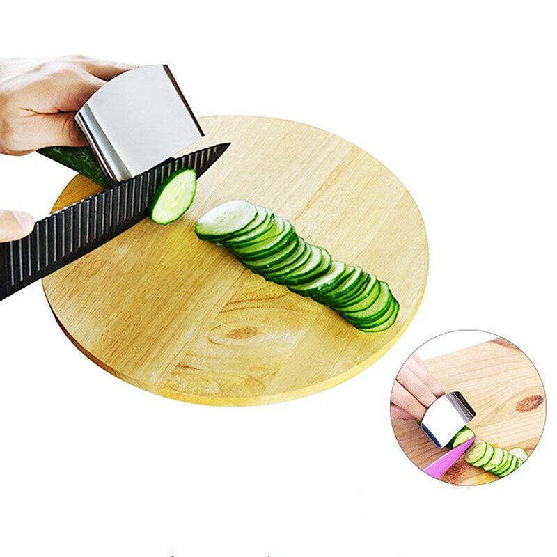 2 maten Veiligheid Mes Slice Shield Koken Gereedschap Gadgets Rvs Groentensnijder Finger Protector