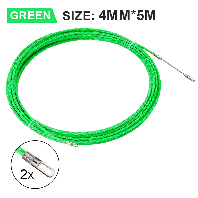 4mm 5m-50m Fiberglass Cable Push Pullers Duct Snake Rodder Fish Tape Wire Pom Fish Draw Tape Electrical Cable Puller Aid Tool: WHITE