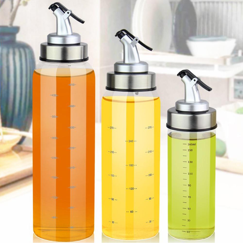 condimento de cocina borosilicato de acero inoxidable vinagre aceite de oliva dispensador botella olla a prueba de fugas cocina caja de condimentos