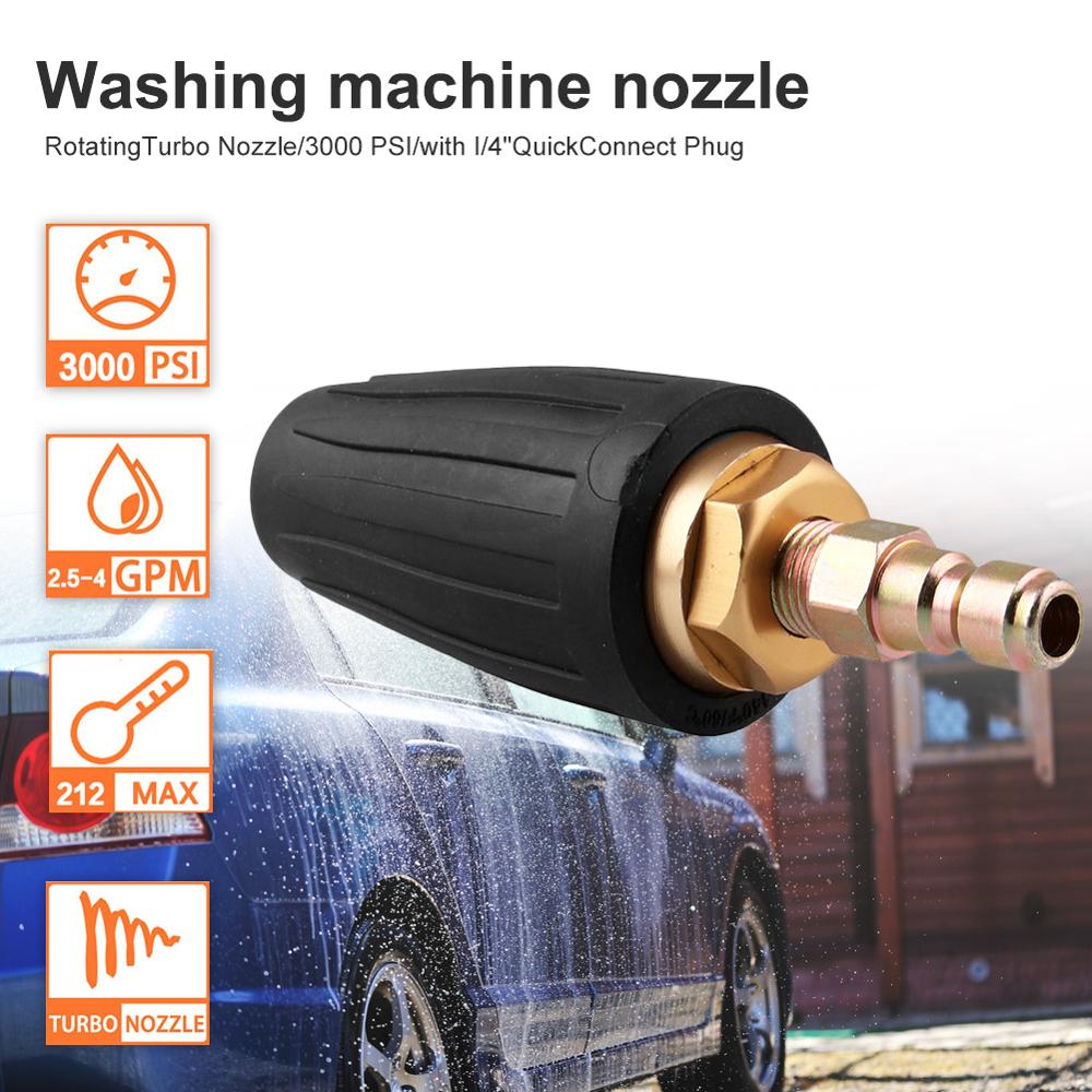OLOMM 1/4" High Pressure Quick Connect Rotating 360 Degree Turbo Nozzle 3000PSI2.5-4 GPM for High Pressure Washer OT301