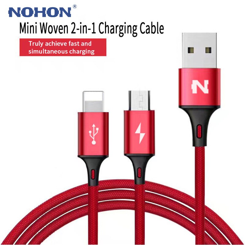 NOHON 3 in 1 Cavo USB 2 in 1 Tipo C 8spillo micro Cavo del Caricatore del USB per il iPhone 8 7 6 6S più iOS 10 9 8 USB-C androide Del Telefono Cavi