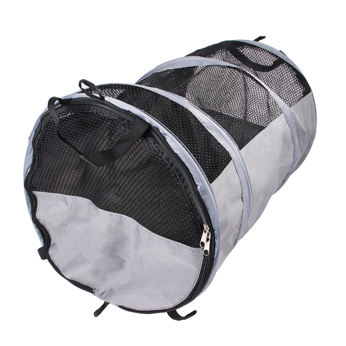 Collapsible Travel Pet Tube Portable Breathable Car Dog Cage Pet Tent Dogs Carrier Foldable Back Seat Tent Waterproof Car Bag: Gray S