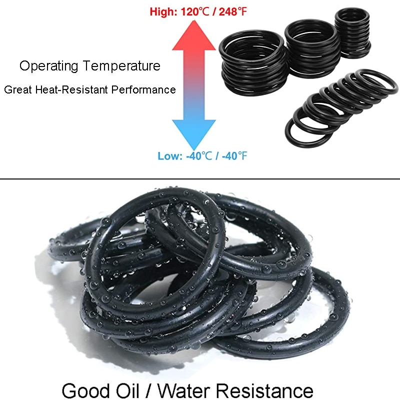660pcs 1120pcs Nitrile O Ring Kit with 4pcs Hook Tools NBR Rubber Seal Ring Set Thickness 1.5mm 2.4mm Gasket O-Rings with Box