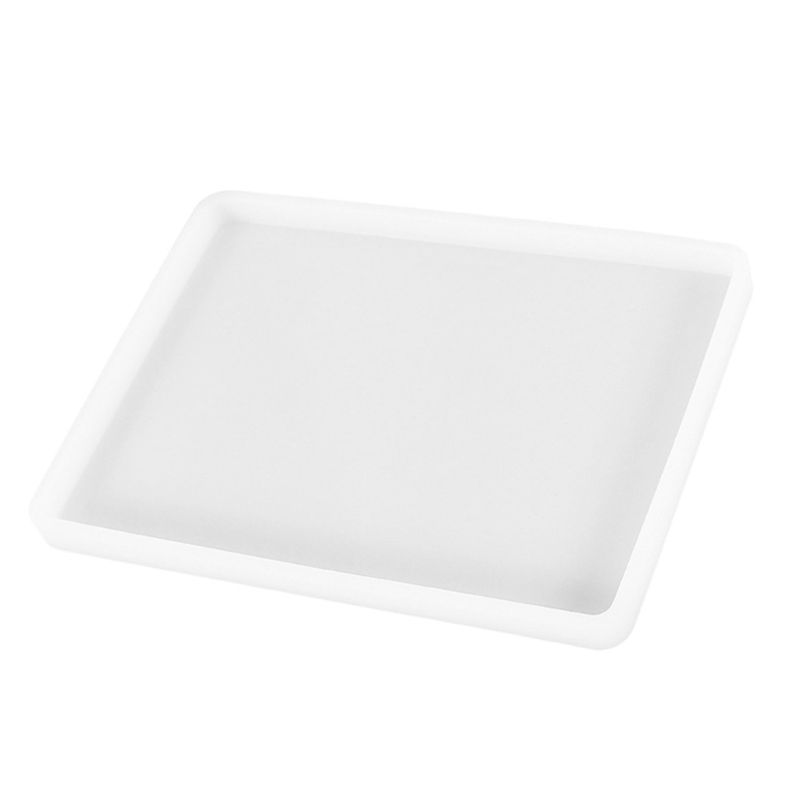 Handmade Rectangle Tray Silicone Mold Crystal Epoxy Mould DIY Coaster Accessories Tool Equipment for DIY Cup Mat Coaster M6CE: 19.8cm