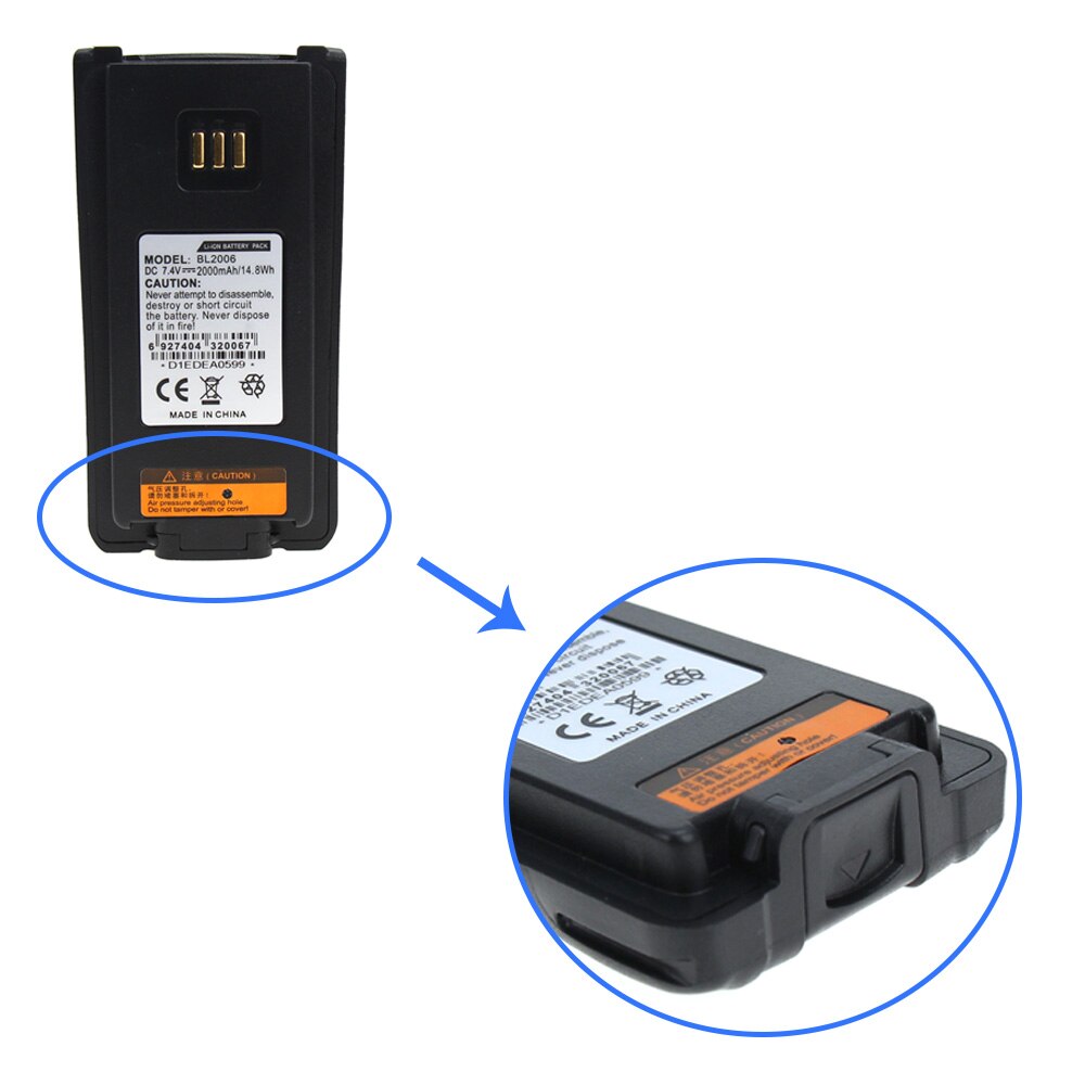 2X BL2006 Vervanging Twee Manier Radio Batterij voor Hytera PD700 PD780 BL2503 PD705 PD705G PD785 PD785G BL2006 Radio, 2000mAh