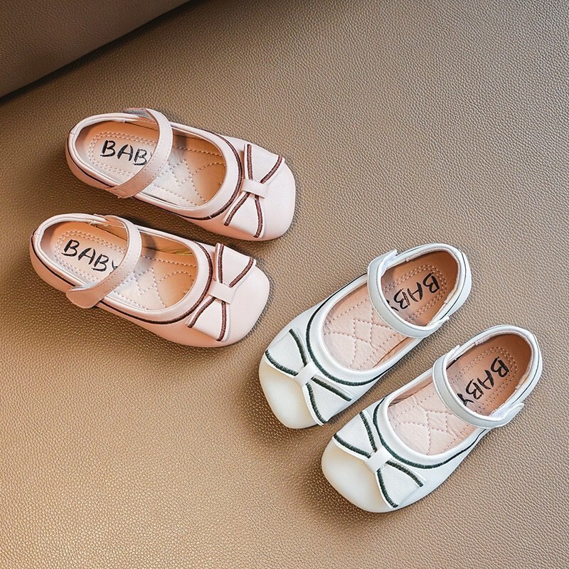 Girls Shoes Spring All Match Embroidery White Dress Shoes Student Princess Shoes Girls Pink Soft Bottom Sneaker D12101