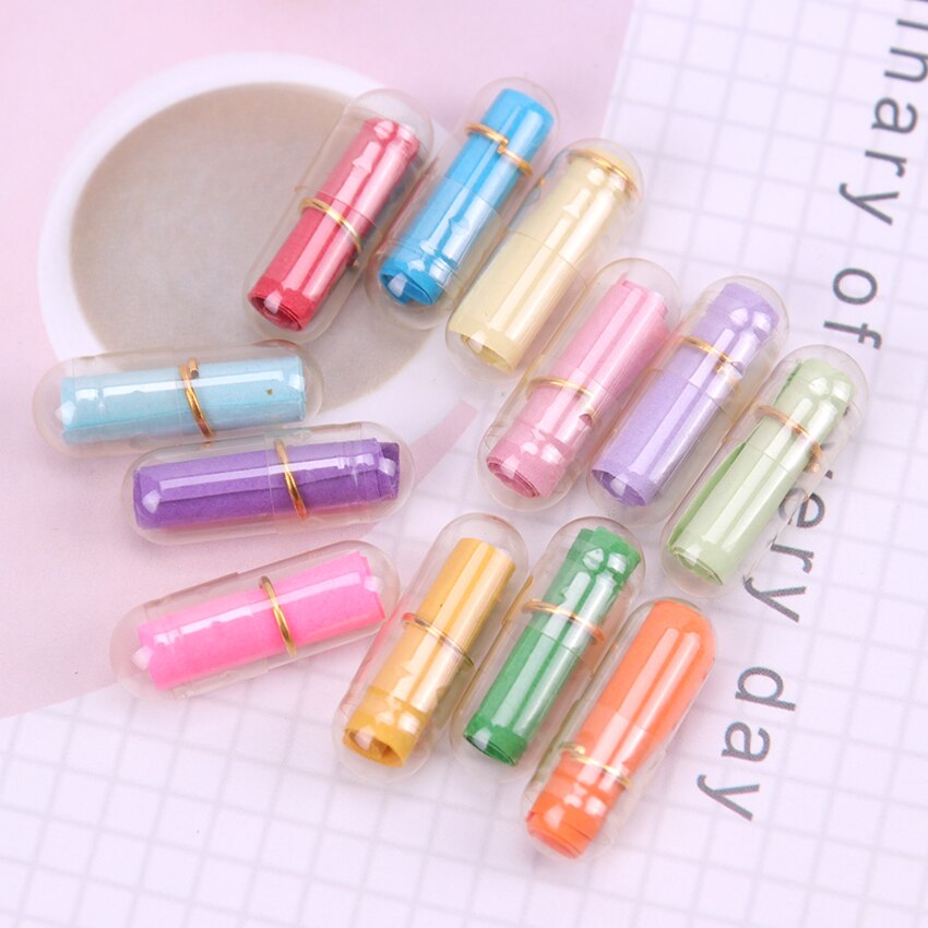 Mini cápsulas de mensajes para parejas, 50 Uds., papel de escritura de sobre en blanco, colorido, , papelería