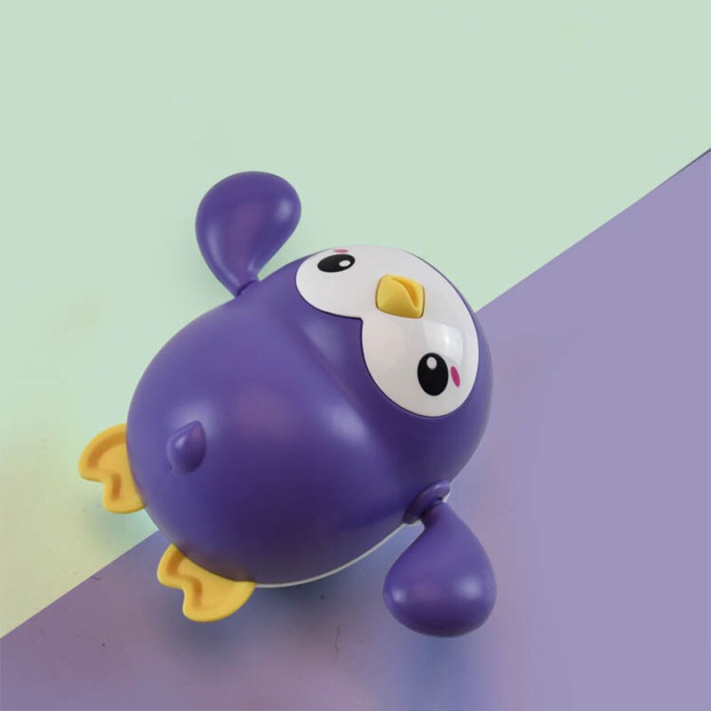 Wind Up Badkamer Spelen Speelgoed Spelen Met Water Pinguïn Kinderen Bad: Paars
