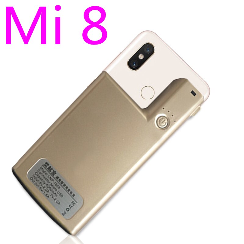 Funda de cargador de batería externa para Xiaomi Mi 8 8 SE, carcasa portátil, powerbank Capa: Mi 8-Gold