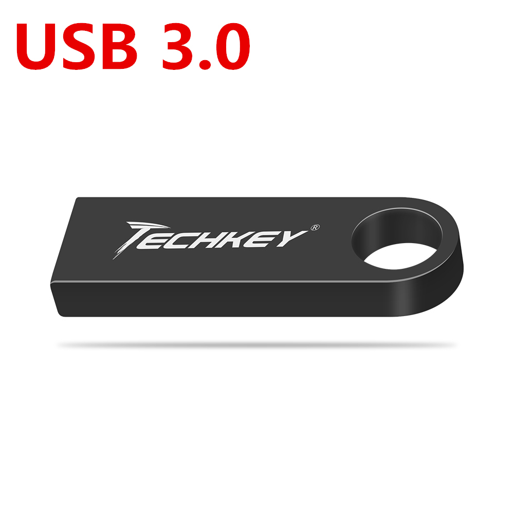TECHKEY usb flash drive 3.0 64GB memory 3.0 128GB drive 3.0 32GB pendrive usb 3.0 key 16GB флешка waterproof usb stick 3.0: black / 8 GB