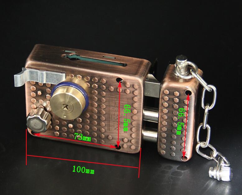 Door Lock Strong Deadbolt Home Security Universal Exterior Anti-theft Accessory Stainless Steel Multiple Insurance Smooth