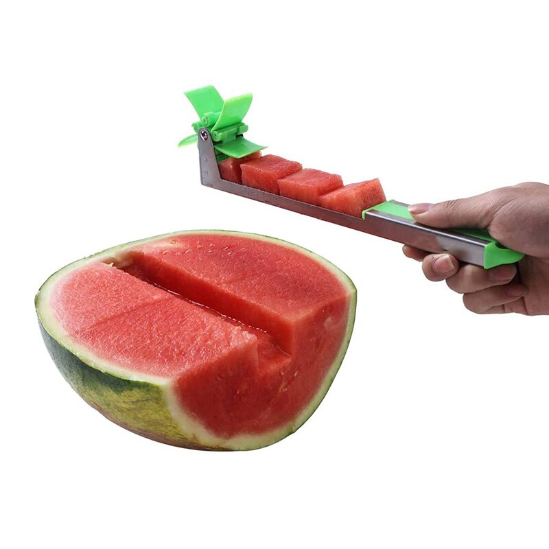 Rvs Watermeloen Slicer Cutter Mes Corer Fruit Groente Gereedschap Keuken Gadgets Watermeloen Slicer Cutter Tong Corer