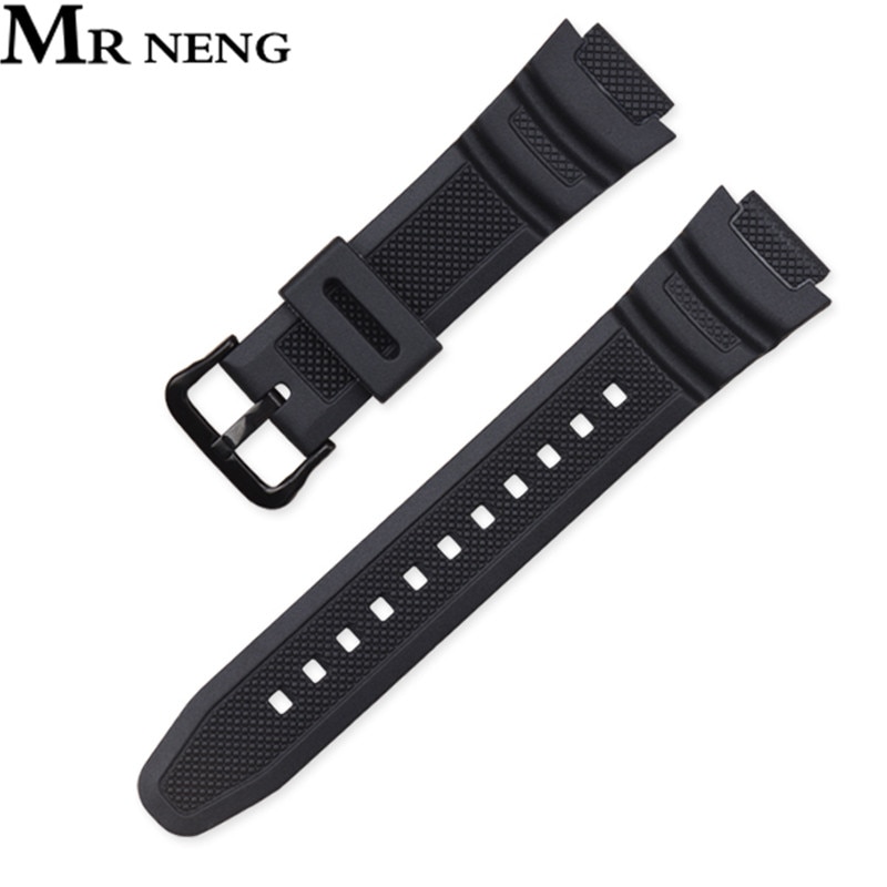 Bracelet En Silicone pour Casio AE-1000w AQ-S810W SGW-400H/SGW-300H Bracelet En Caoutchouc Boucle Ardillon Bracelet Montre Bracelet de Poignet Noir: Black B