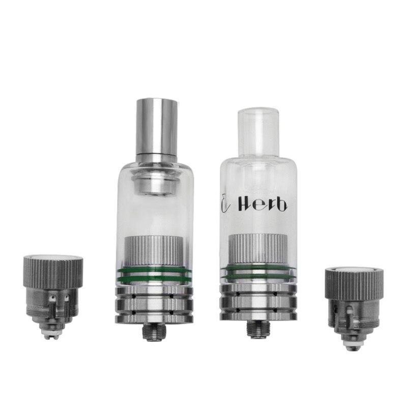 Longmada Mr Bald III Atomizer with Replacement Ceramic Coils Glass Chamber Herbal Tank for 510 Box Mod Dry Herb Vaporizer Kit