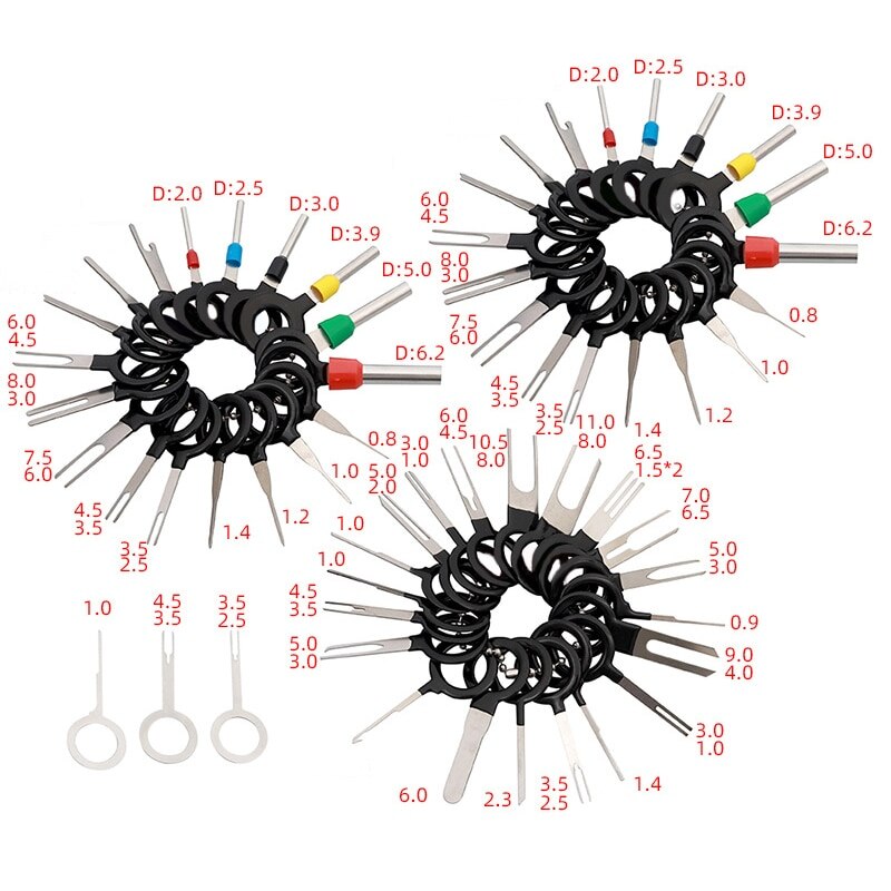 Auto Plug Terminal Removal Tool Set Auto Terminal Remover Tool Draad Plug Connector Extractor Puller Release Pin Extractor Kit