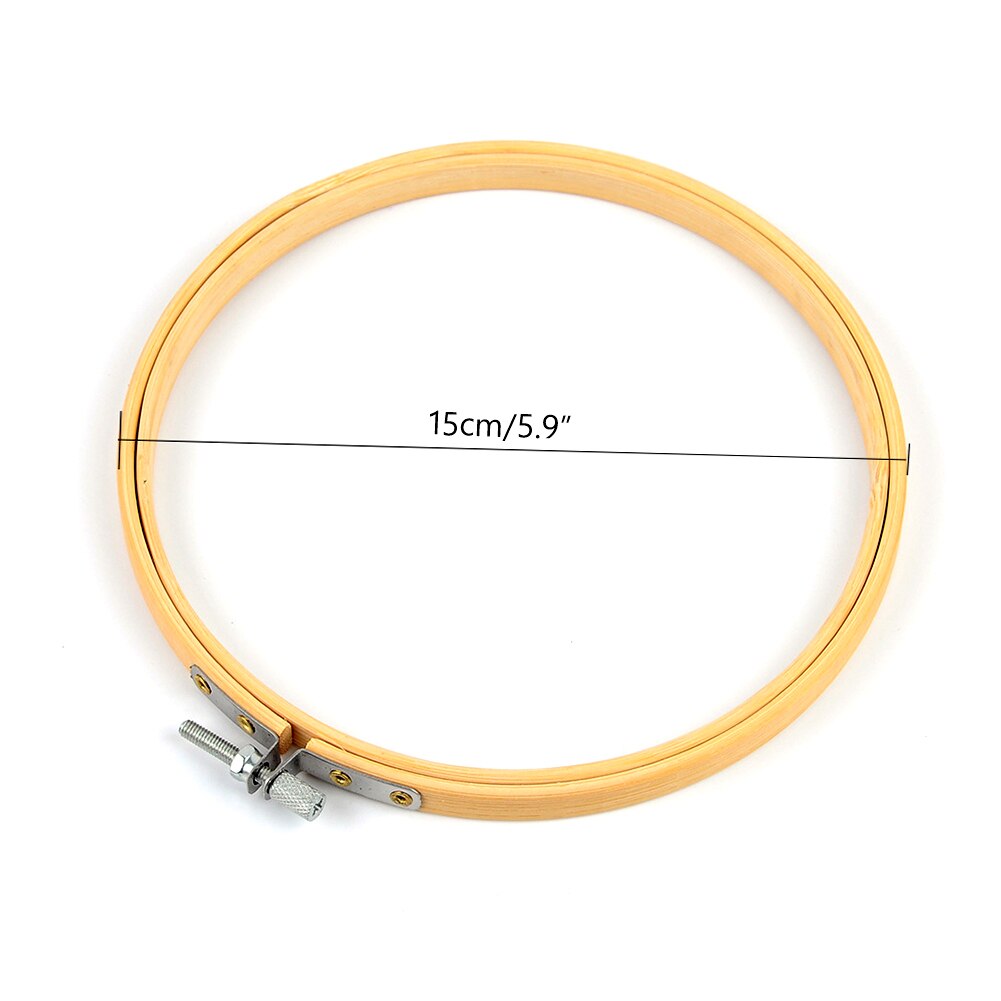 10 Size Sewing Tool Round Wooden Embroidery Hoops Frame Set Bamboo Embroidery Hoop Rings for DIY Cross Stitch Needle Craft Tool: 15cm