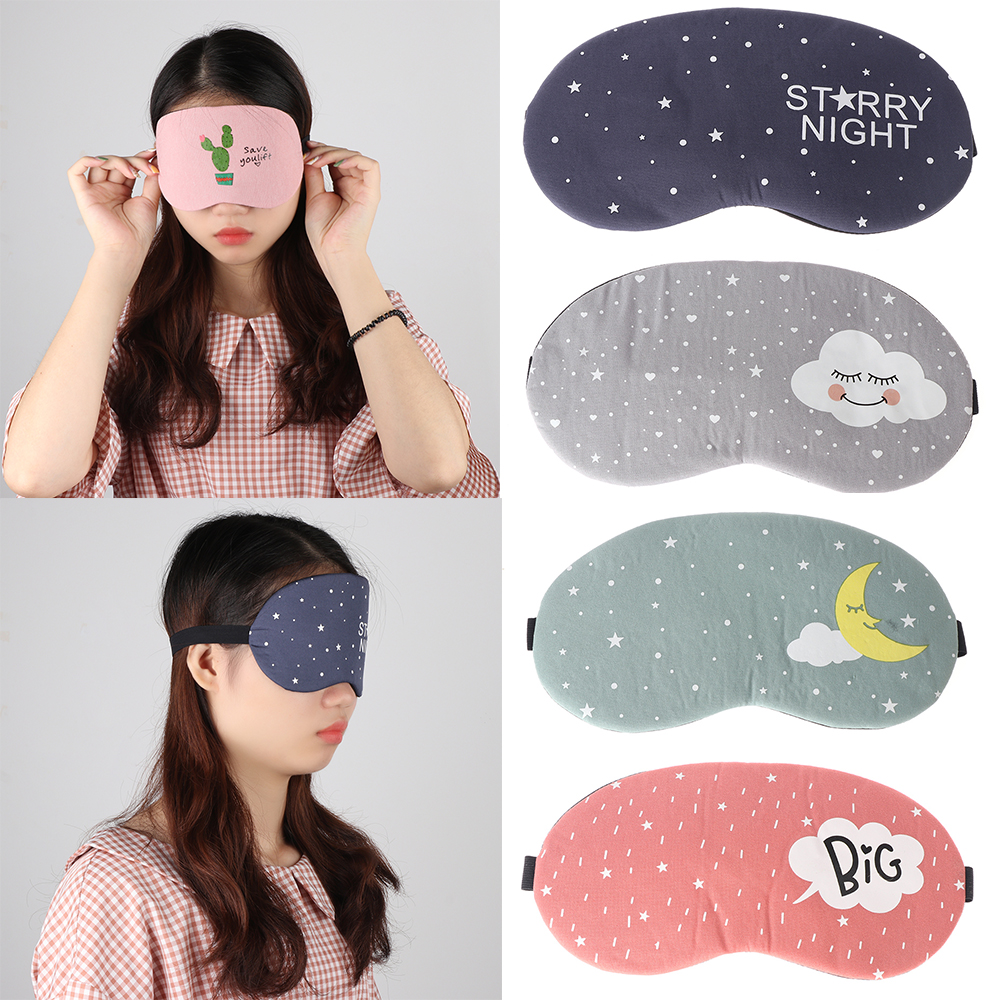 1PC 3D Soft Padded Shading Eye Mask Sleep Eyeshade Cartoon Starry Sky Eye Blindfold Patch Sleeping Aid Accessory Relaxing Tools