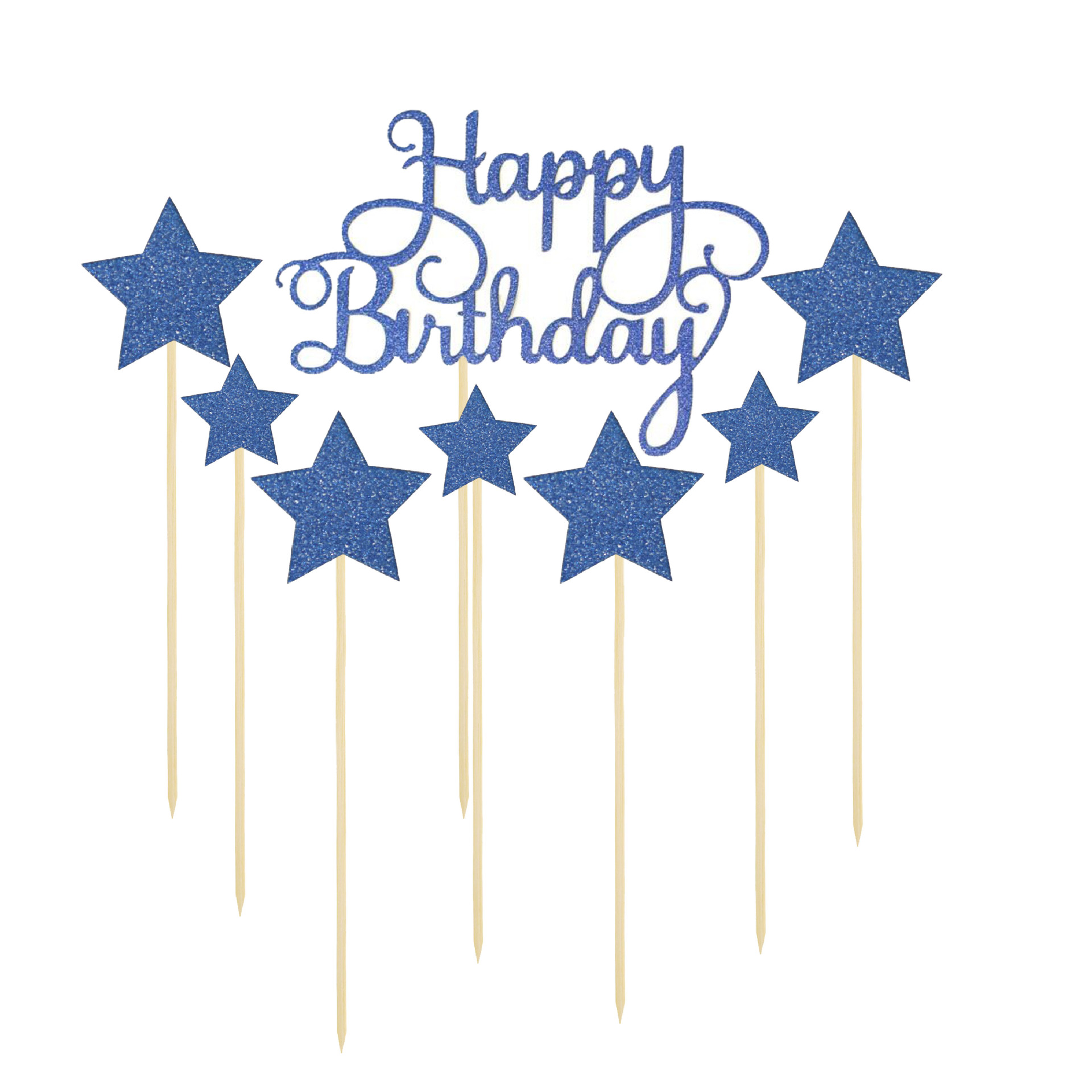 Décoration de gâteau d'anniversaire, ballons confettis, drapeau, décor de fête d'anniversaire pour enfants, garçon ou fille, fête prénatale, mariage: blue