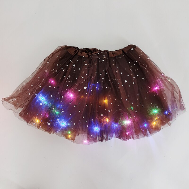 LED świecące światło spódnica z tiulu dorosłych dzieci dziewczyny księżniczka Tutu spódnica dzieci tkaniny Party taniec minispódniczka kostium ubrania Cosplay: B08-23x28cm