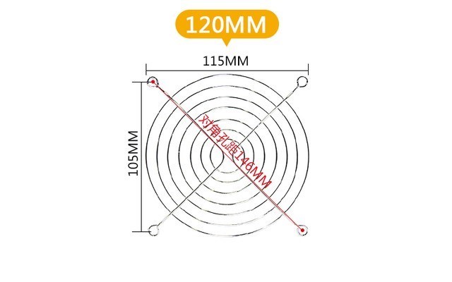 Cooling Fan Guard Metal Grill Computer Cover Fan Grill 30mm 40mm 50mm 60mm 70mm 80mm 90mm 120mm 135mm 140mm 170mm 200mm: RED
