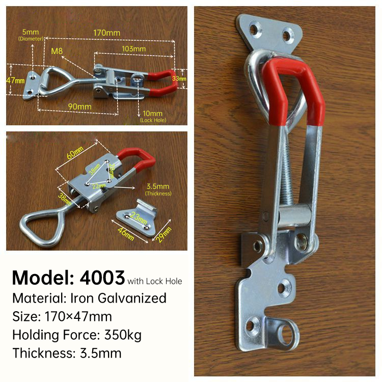 Quick Catch Toggle Latch Klem Verstelbare Hasp Lock Voor Thuis Schuifdeur Meubelkast Dozen 304 Roestvrijstalen Hardware: Grey