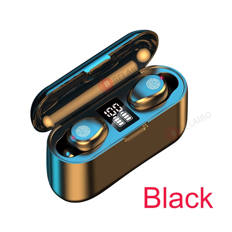Écouteurs sans fil bluetooth 2000 TWS, casque d'écoute Binaural à correspondance automatique, étui de chargement directe mah, 1/2 pièces: B black