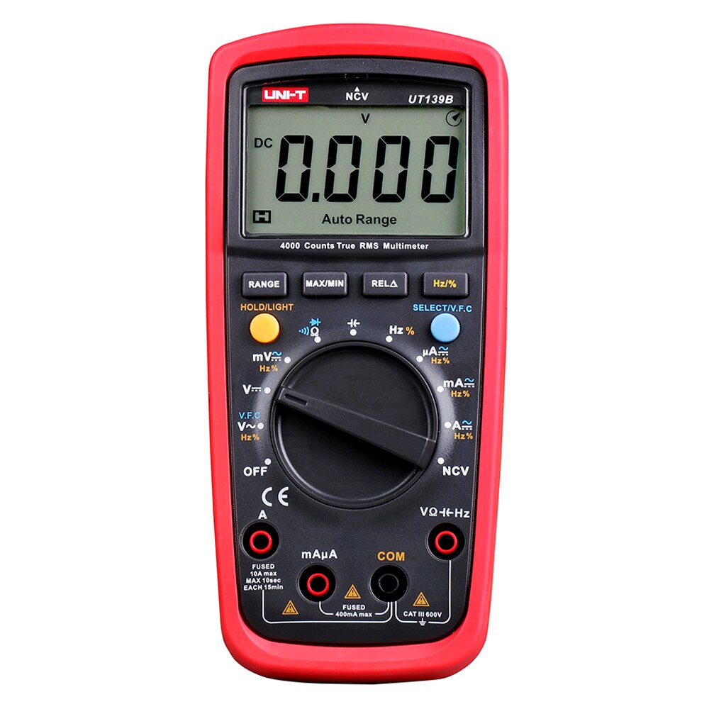 Uni-t digitalt multimeter  ut139- serie ægte rms lpf lavpasfilter loz ac dc va temperatur res freq test lcd hd display: Ut139b