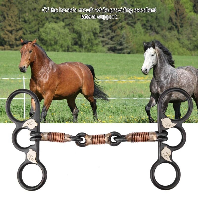 Rvs Paard Bit Koperdraad Gewikkeld Maand Westerse Stijl Cowboy Paard Hoofd Paard Voeden Gereedschap