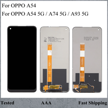 Original skjerm for oppo  a54 cph 2239 lcd display touch digitizer med ramme for oppo  a54 a74 a93 5g lcd reparasjon