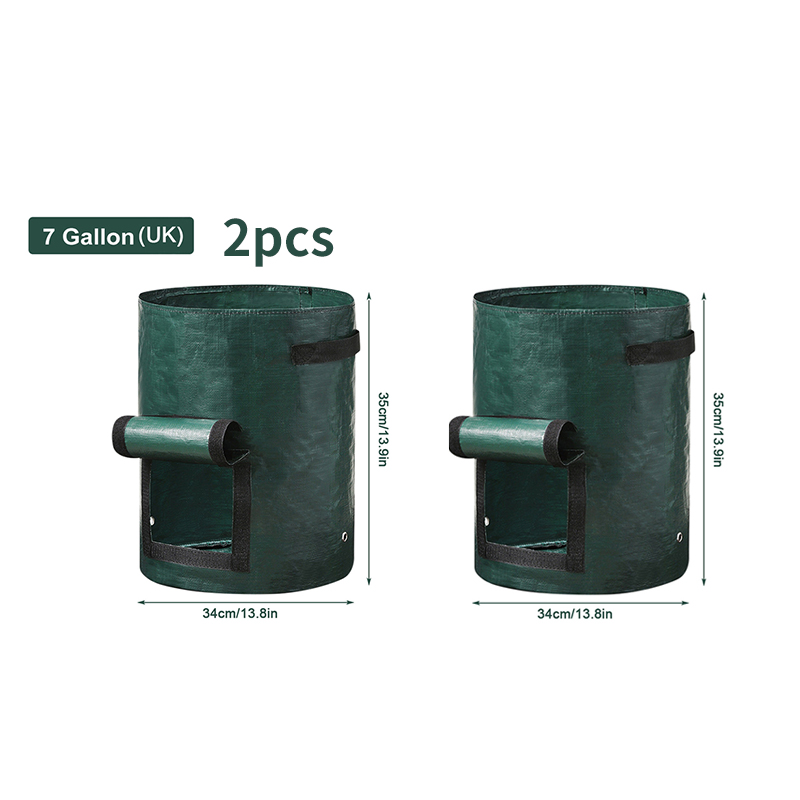 Garden Grow Bags 3/5/7/10 Gallon Plant Growing Bags PE Vegetable Planter Growing Bag DIY Fabric Grow Pot Potato Onion Bag: MULTI