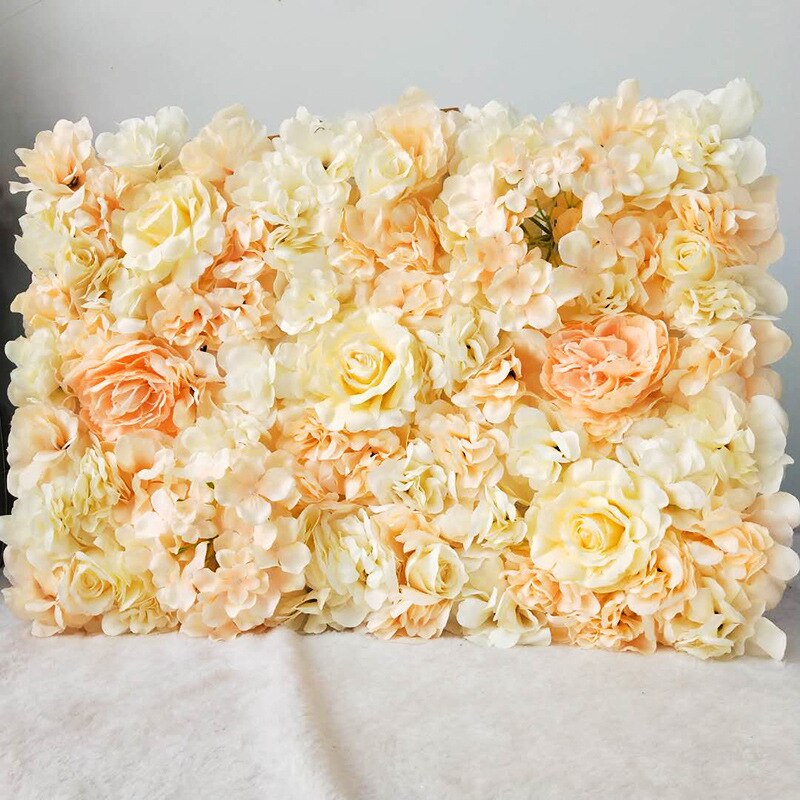 40 x 60cm silke rose blomster væg bryllup dekoration baggrund champagne kunstig blomst blomster væg romantisk bryllup indretning: Som foto 10