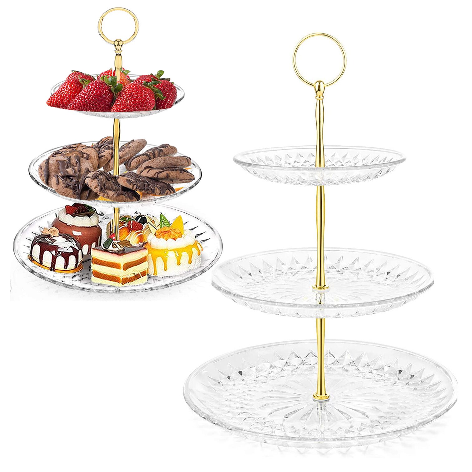 Cake Display Stand for Party Events 3 tier Fruit Food Macaron Cupcake Dessert Stand Decoration Afternoon Tea Birthday Wedding