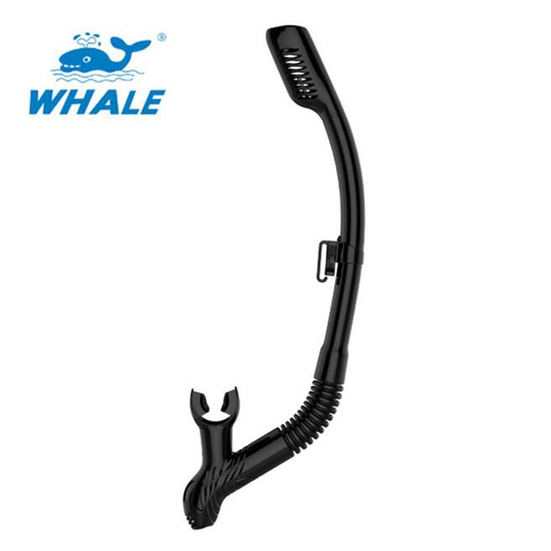 Tubo de respiración para buceo, esnórquel con válvula de boquilla de purga de silicona, 5 colores,: black