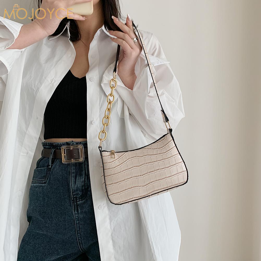 Vrouwen Alligator Patroon Schouder Onderarm Zakken Rits Pu Lederen Portemonnees