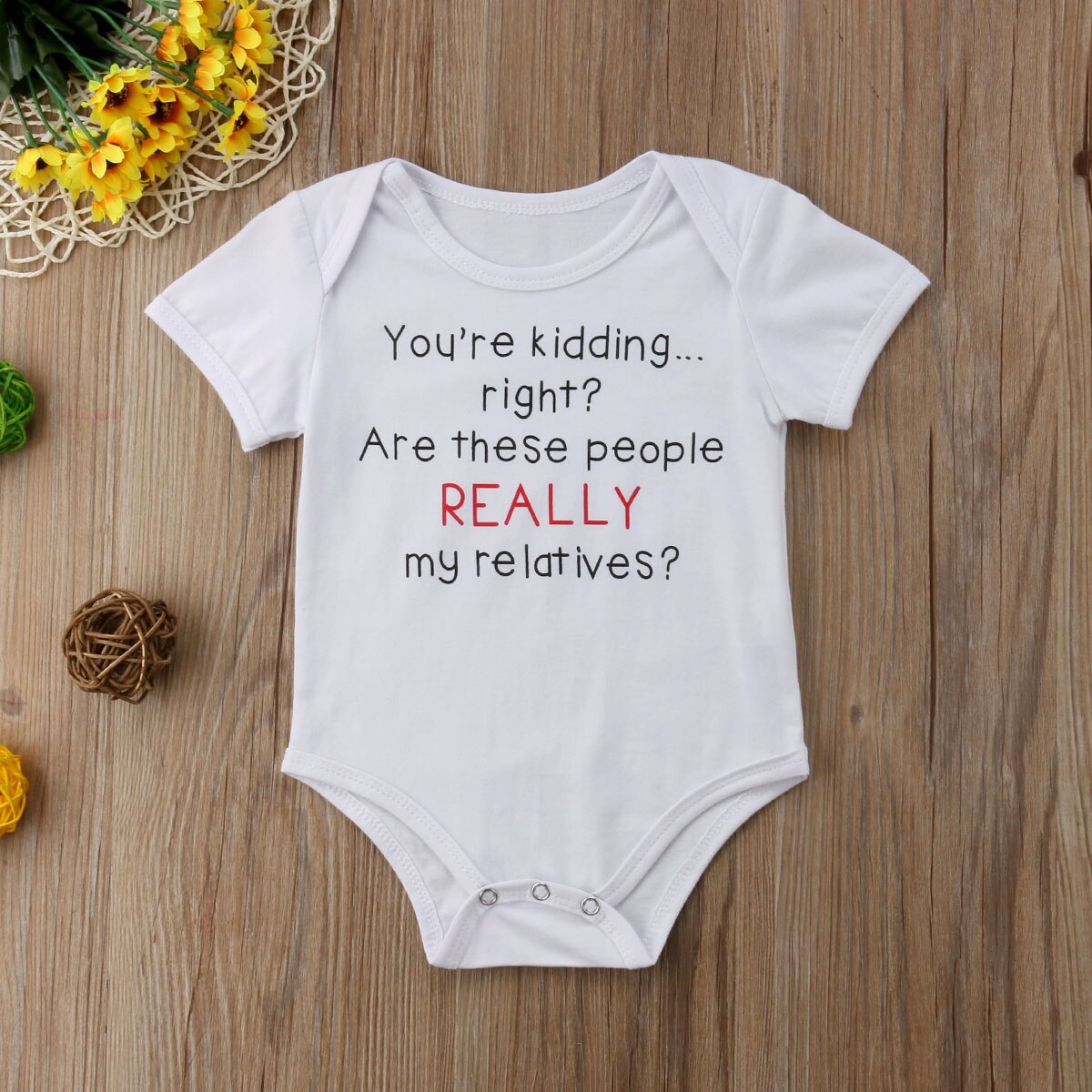 Summer Toddler Baby Boy Girl Cotton Funny Letter Romper Jumpsuit Clothes Outfit