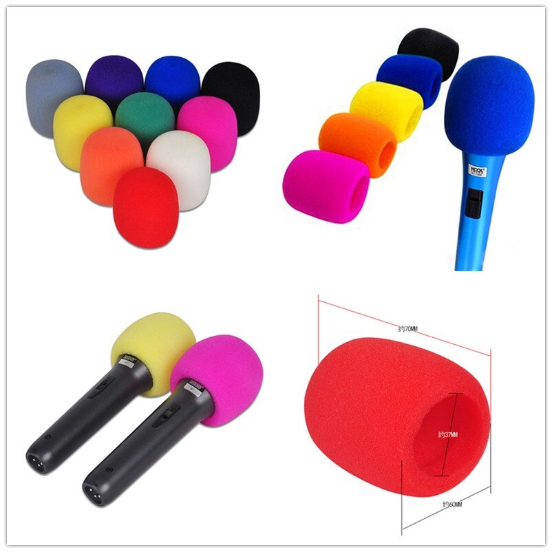 2pcs Microphone Foam Mic Cover Studio WindScreen Protective Handheld Grill Shield Soft Sponge Microphone Cap