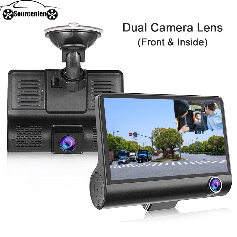 3 In 1 Auto Dvr 170 Graden 1080P Hd Dash Cam Dual Lens Dashcam Met Achteruitrijcamera Auto front Terug Binnen Video Recorder 4 Inch
