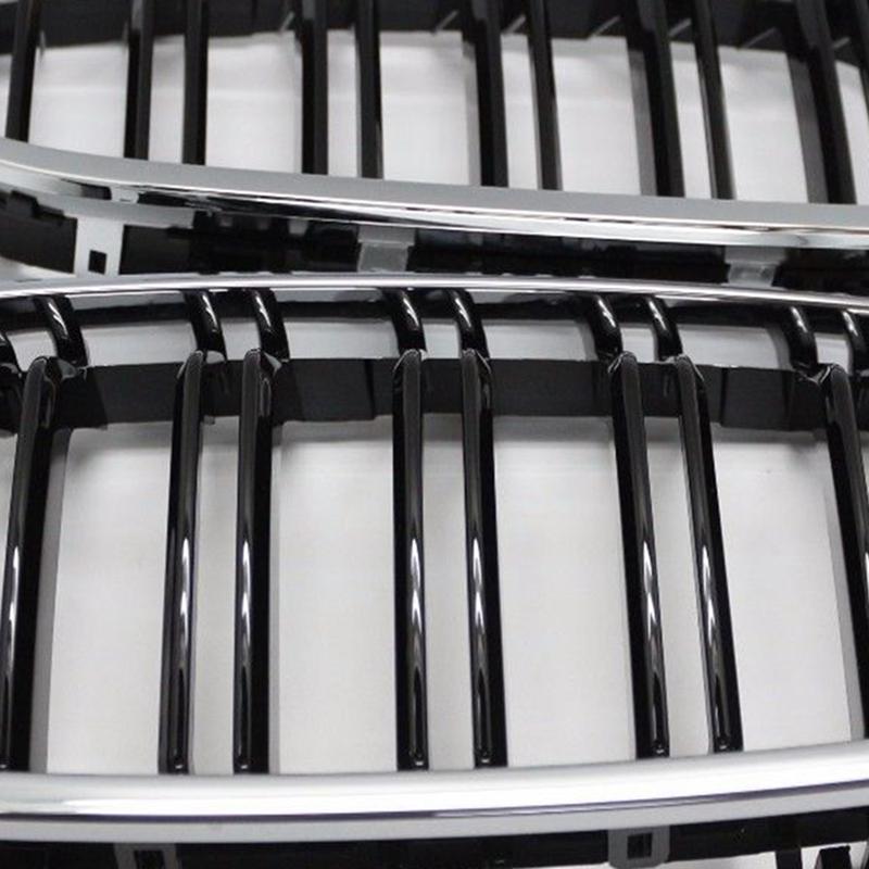 Argent + noir double aileron Grille avant Grille capot nez pour BMW F10 F11 5