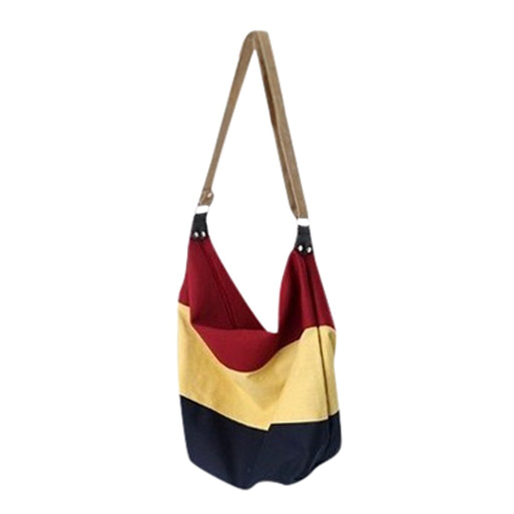 Senhoras tri-color listrado bolsa de lona grande capacidade tote bags algodão pano reutilizável sacola de compras feminina bolsas # p: c