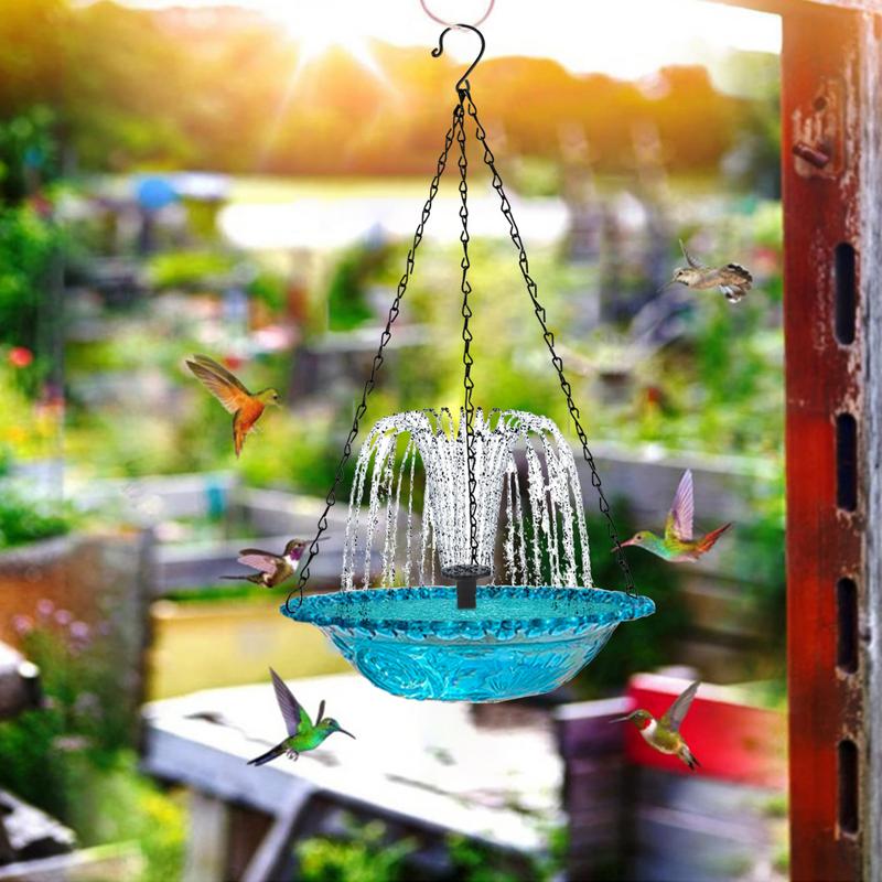 Bird Bath With Fountain Water Fountains Solar Powered Hummingbird Bath Bowl Sturdy Outdoor Bird Feeder Decorative Bird Baths
