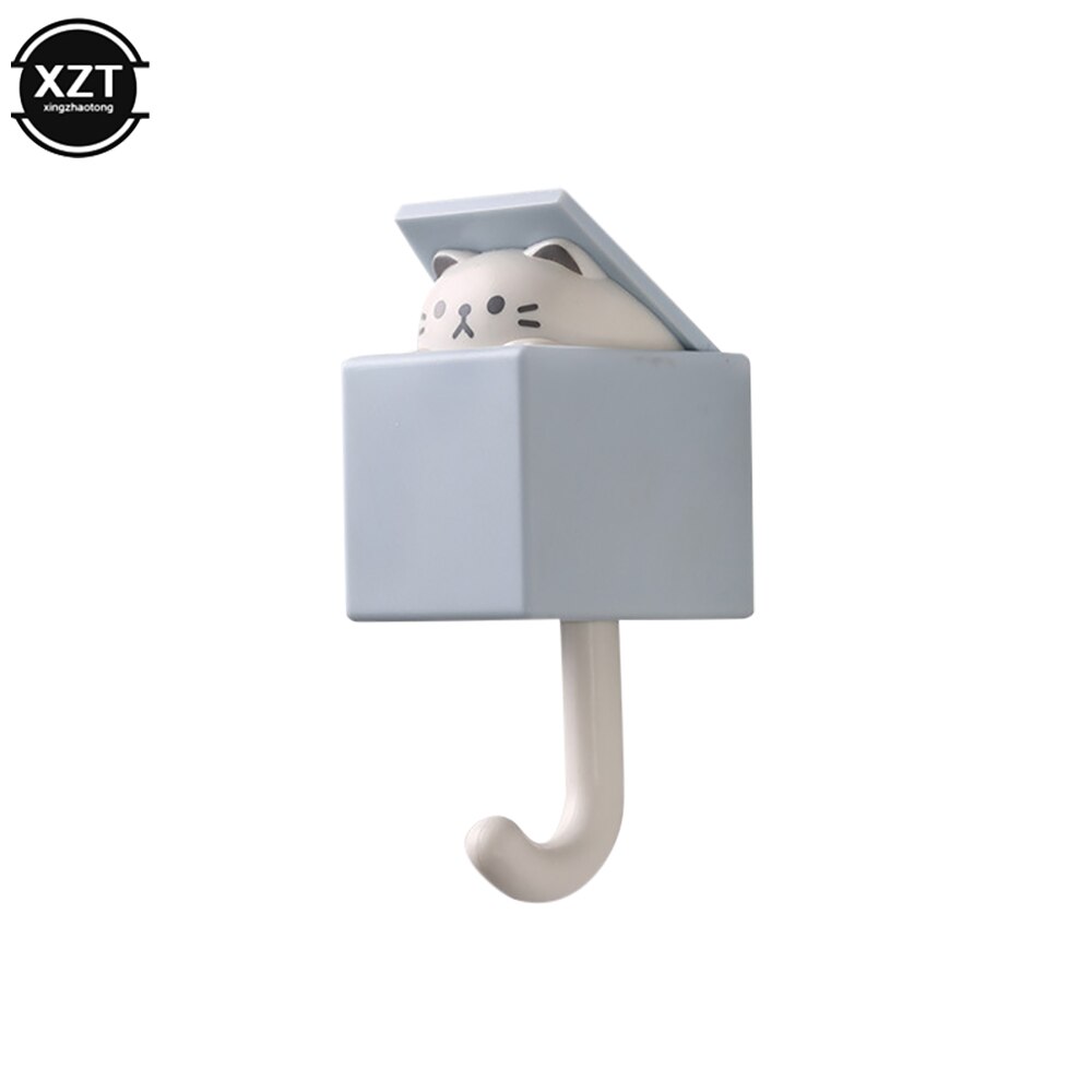 Perchero con forma de gato para dormitorio, perchas sin costuras para puerta, paraguas, toalla, tapa, perchero, decoración de pared: B