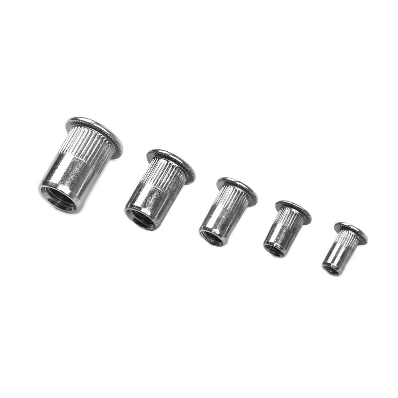 100PCS Rivet Aluminum Rivet Nuts Nut Tool Kit Mixed Zinc Steel Insert Nutsert Threaded nut and bolt furniture