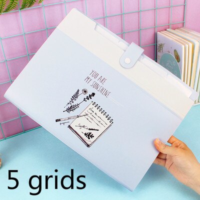 DELI File Folder Expanding Wallet Kawaii Pupil Test Paper Storage and Organizer Bag Office Document Bag Display Book File Folder: D