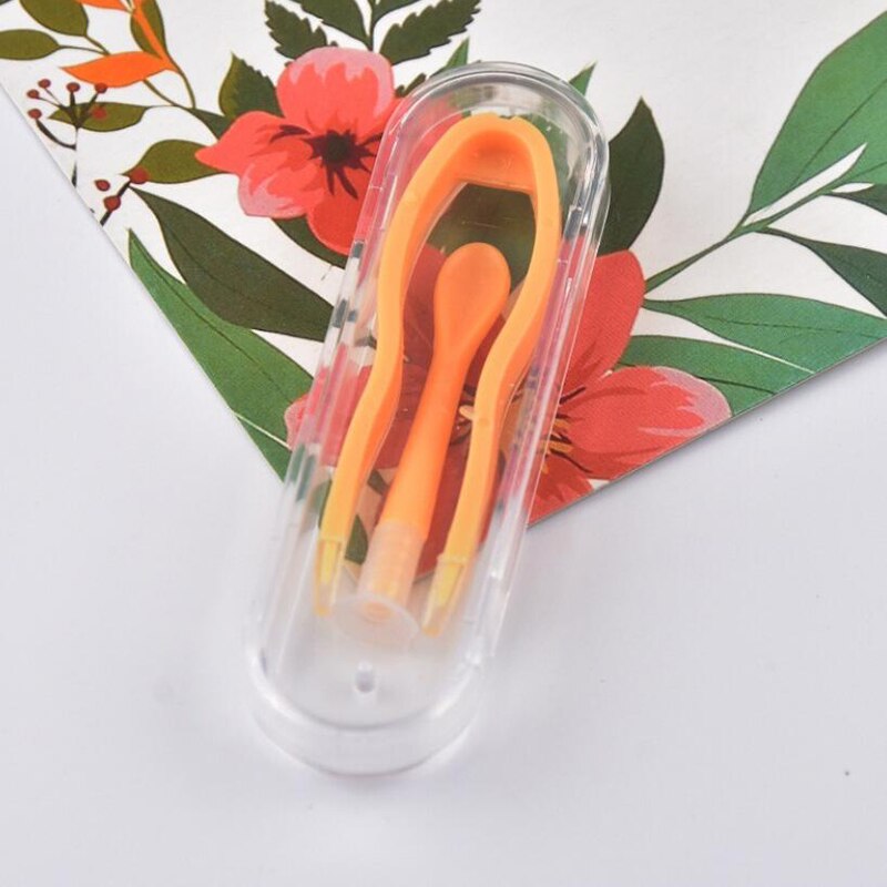 1 Set Multicolor Portable Contactlenzen Pincet Met Zuignap Stick Voor Contact Lens Inserter Remover Eyewear Accessoires: Oranje