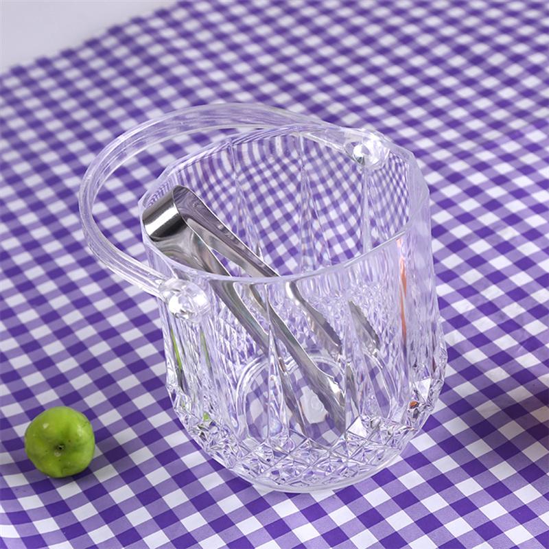 Transparent Acrylic Round Ice Bucket Portable Red Wine Ice Bucket Acrylic Bar KTV Special Ice Bucket For Bar Champagne (12x13cm)