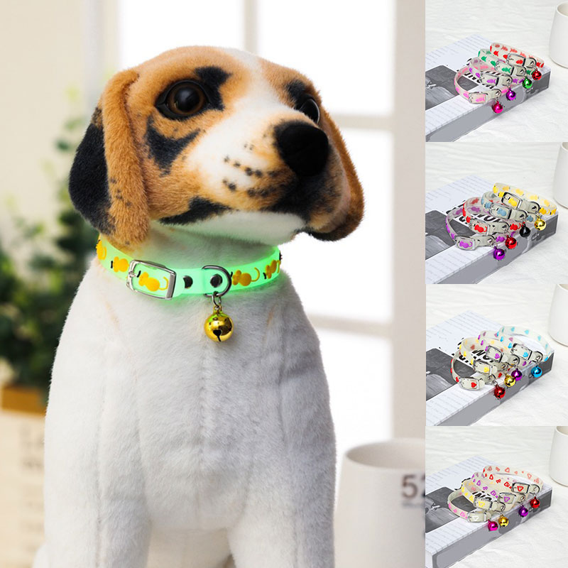 Collar fluorescente para perro, suministro ajustable para mascotas con correa para cuello de mascotas, anillo de cuello para mascotas que brilla en la oscuridad, suministros para mascotas